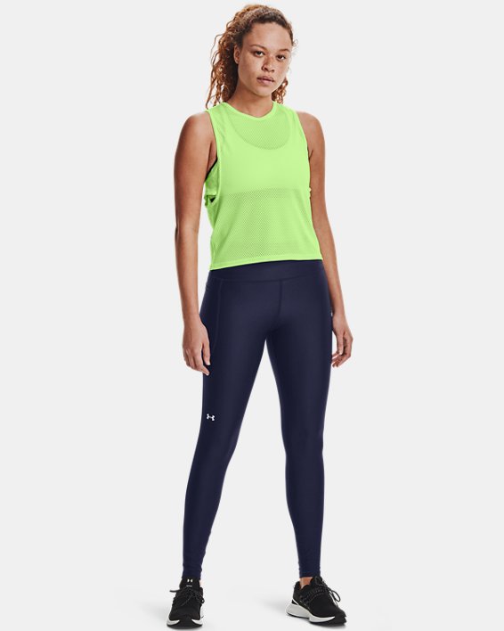 Damen HeatGear® No-Slip Waistband Full-Length-Leggings, Blue, pdpMainDesktop image number 0